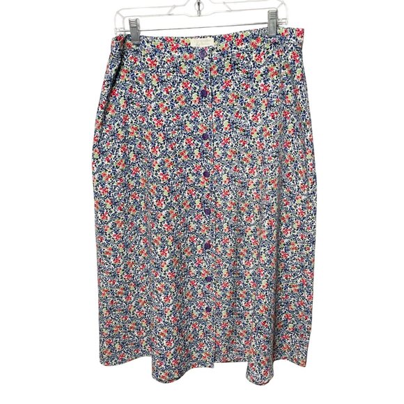 Vintage Y2K Christopher & Banks Midi Skirt Women's Size 10 Floral Print Cottage - Picture 1 of 8